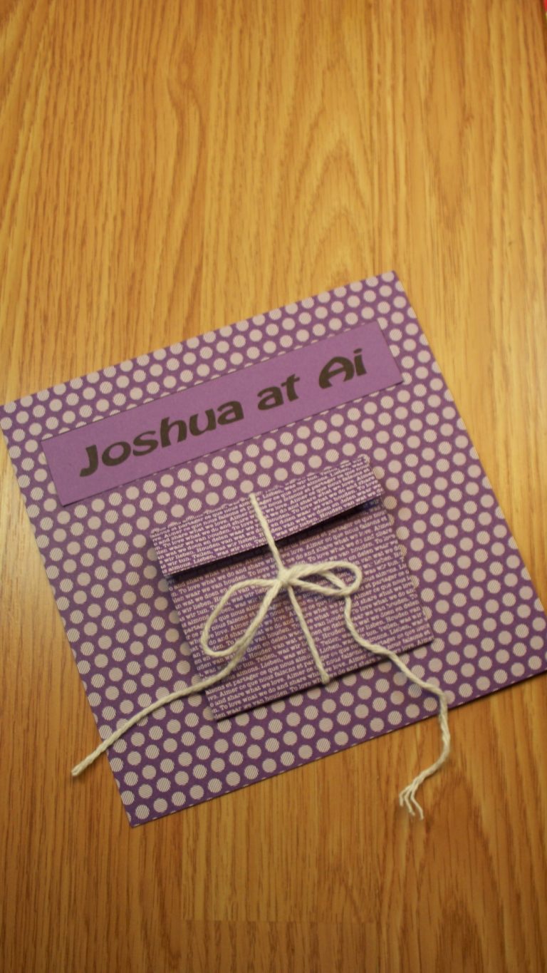 Joshua 7, Joshua at Ai Paper Craft Activity Bible Crafts For Kids